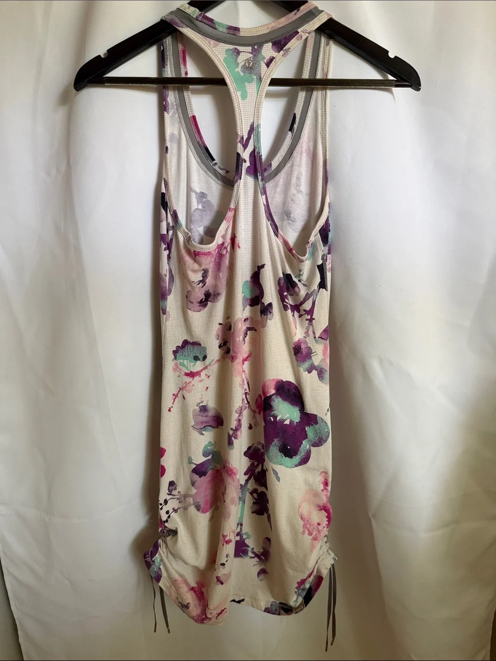 Lululemon Floral Racerback Tank Dress in Cream and Purple Size 6